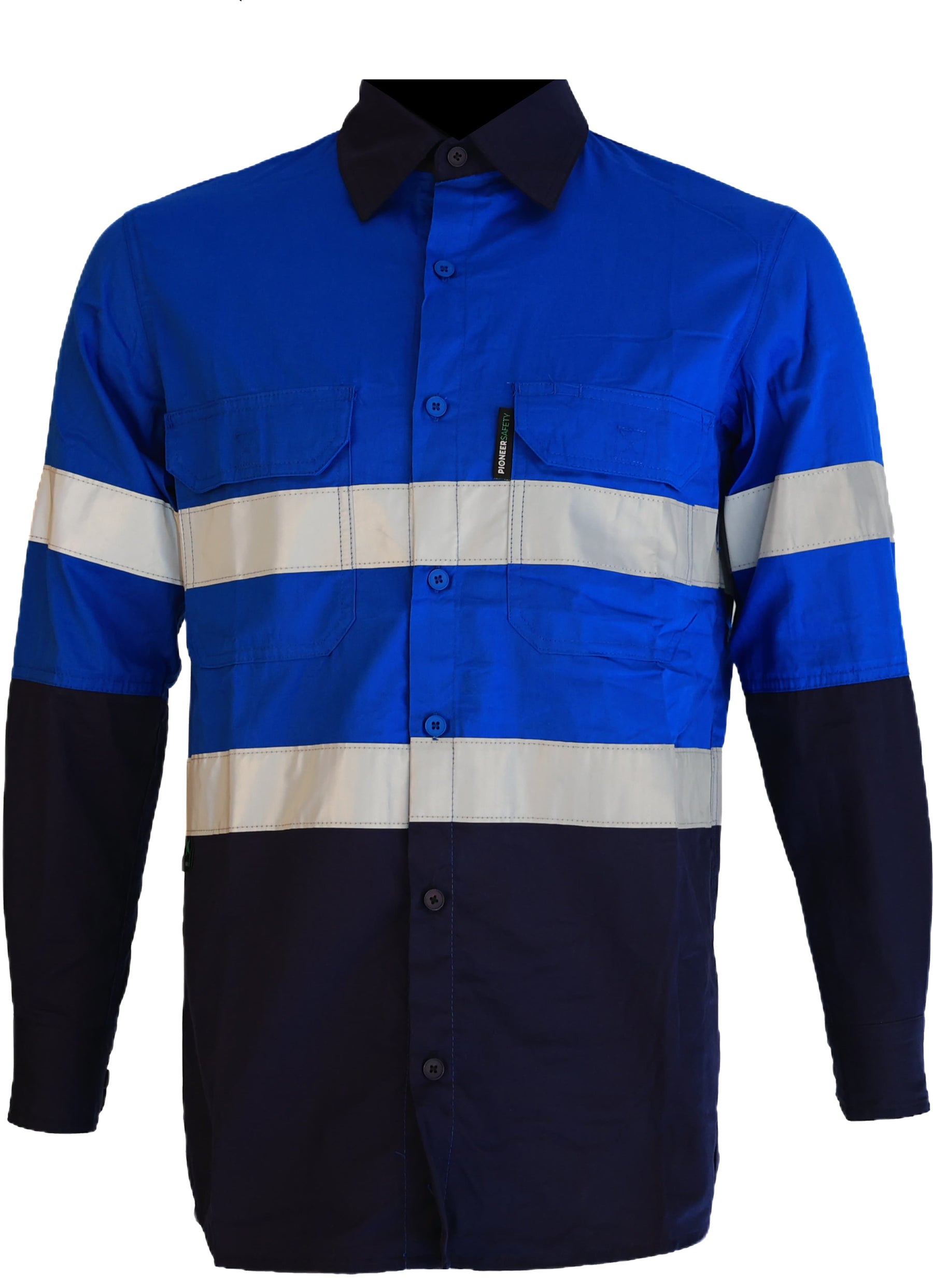 Reflective Shirt- Navy/ Electrical Blue Long