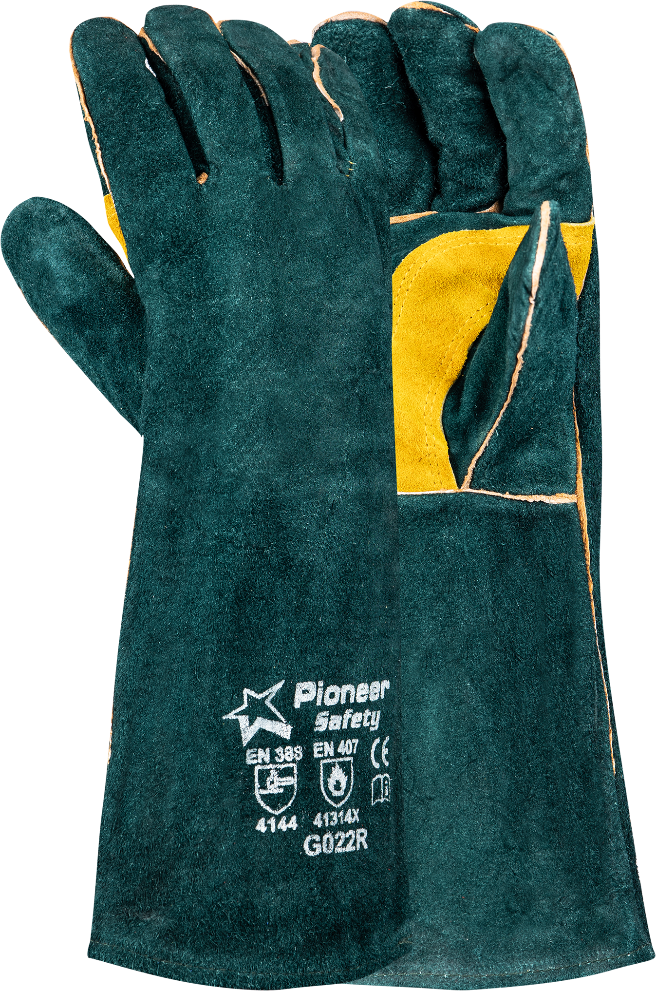 PIONEER Leather Green Reinforced Palm - Gauntlet