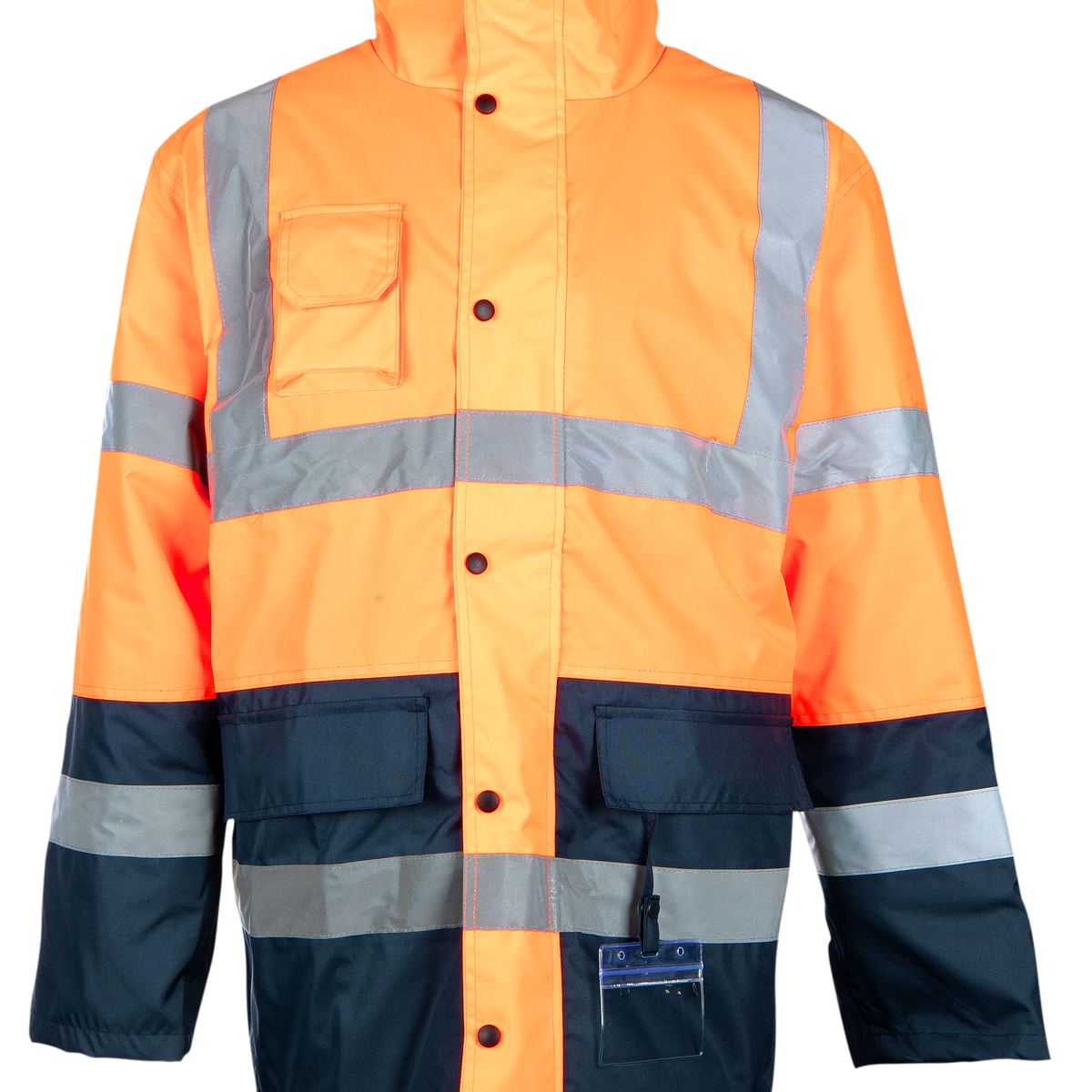 Viz Well Two Tone Parka Jacket - Orange Navy